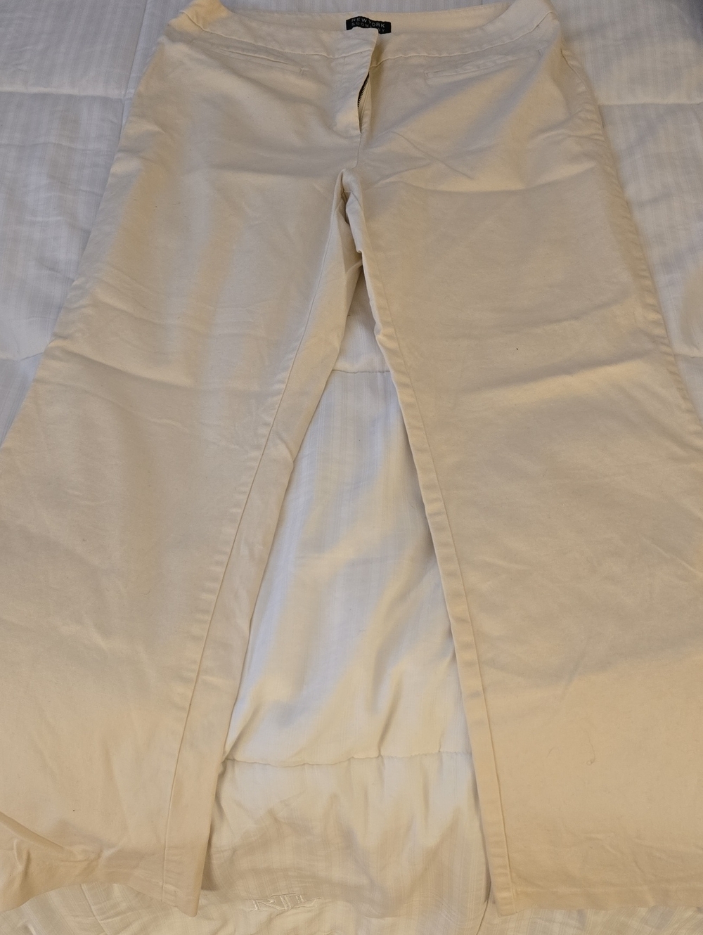 Cream Wide-Leg Pants